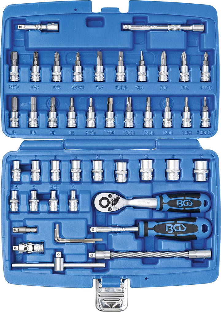 BGS 2146 | Steckschlüssel-Satz | Antrieb 6,3 mm (1/4") | 46-tlg. 46-tlg., mit Bohrung, 46-tlg., mit