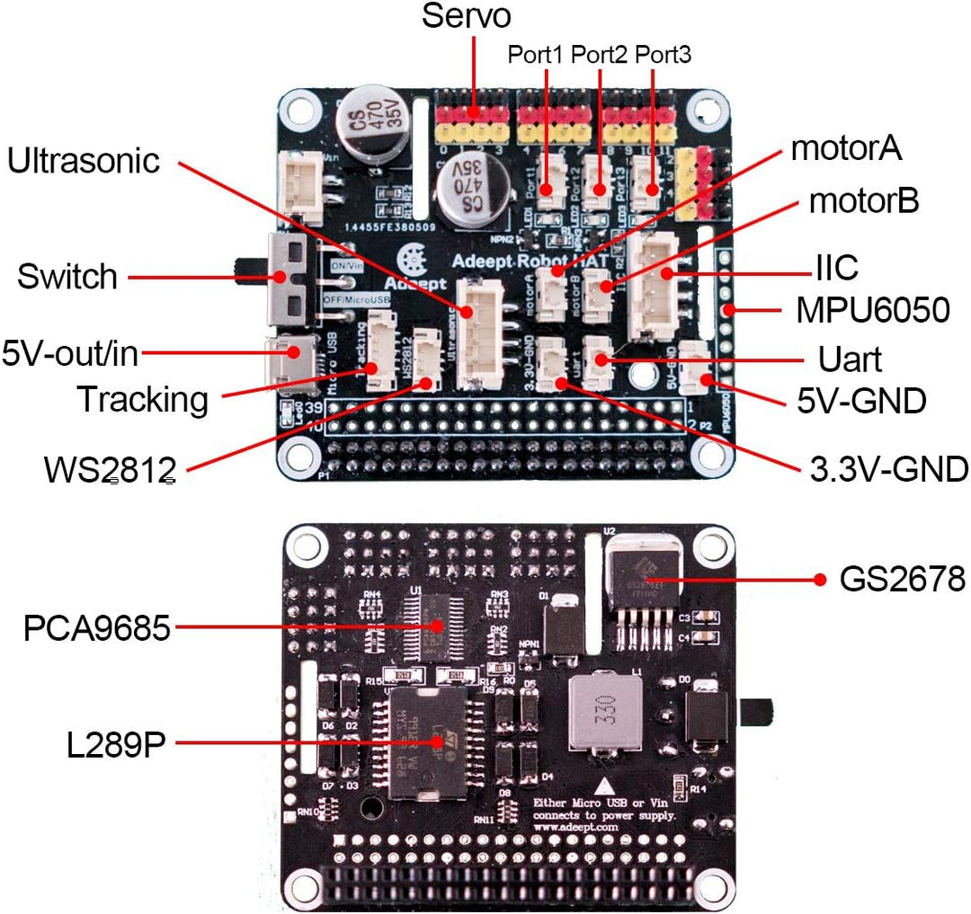 Adeept RaspClaws Hexapod Spider Robot Kit für Raspberry Pi 4/3 Modell B+/B, STEAM Crawling Robot, Op
