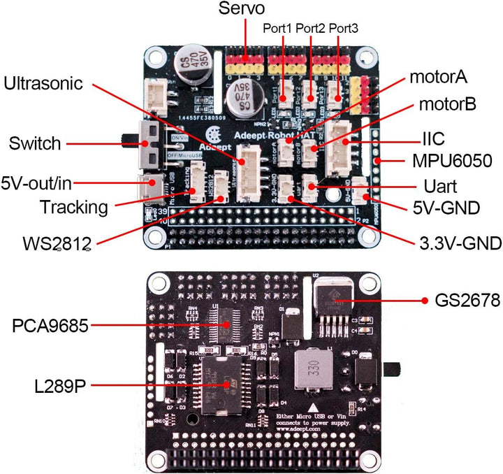 Adeept RaspClaws Hexapod Spider Robot Kit für Raspberry Pi 4/3 Modell B+/B, STEAM Crawling Robot, Op