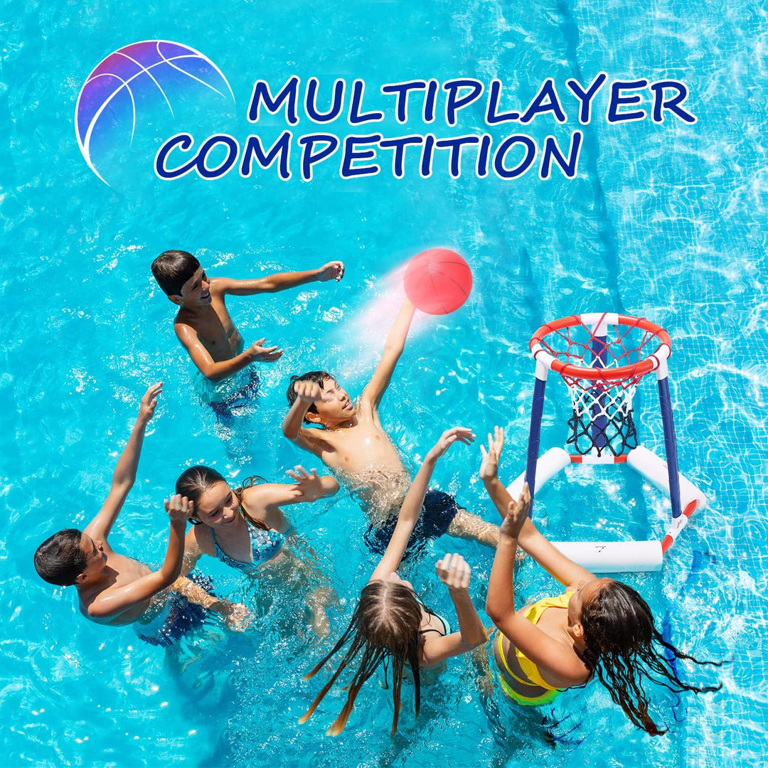 EagleStone Pool-Basketballkorb,Kleinkind-Basketballkorb für Kinder und Erwachsene mit 2 Poolbällen u