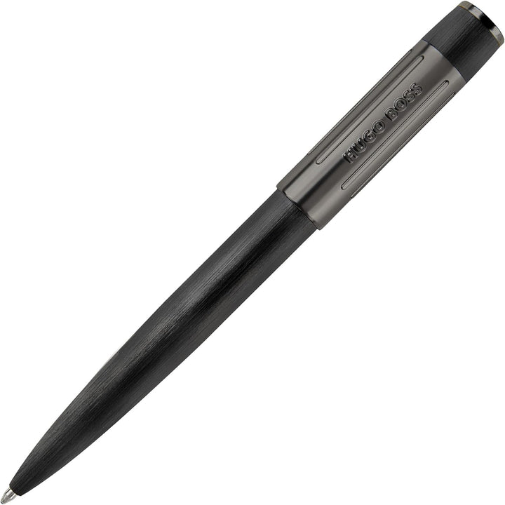 Hugo Boss Kugelschreiber Gear Ribs aus Messing hergestellt, Farbe: Dunkelgrün/Schwarz, Abmessung: 11