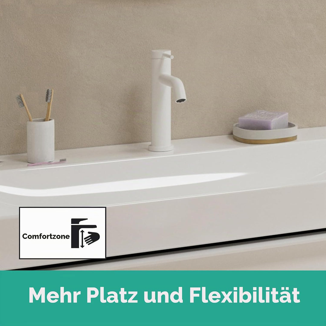 hansgrohe Tecturis S - Waschtischarmatur ohne Ablauf, Wasserhahn Bad mit Auslauf Höhe 110mm, Mischba