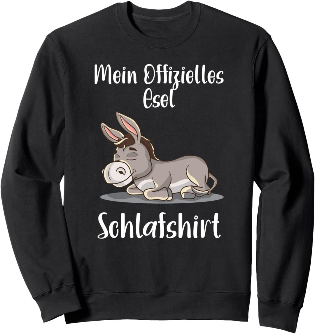 Pyjama Nachthemd Esel Fan Schlafen Morgenmuffel Spruch Sweatshirt