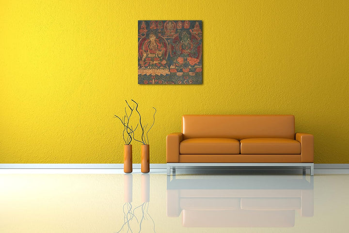 Printed Paintings Leinwand (70x70cm): 1450-1500 - Weisse Tara und grüne Tara 70x70 cm, 70x70 cm