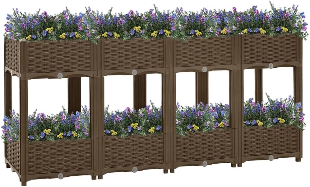 vidaXL Hochbeet Pflanzkasten Pflanzbeet Gemüsebeet Blumenbeet Blumenkasten Frühbeet Gartenbeet Blume