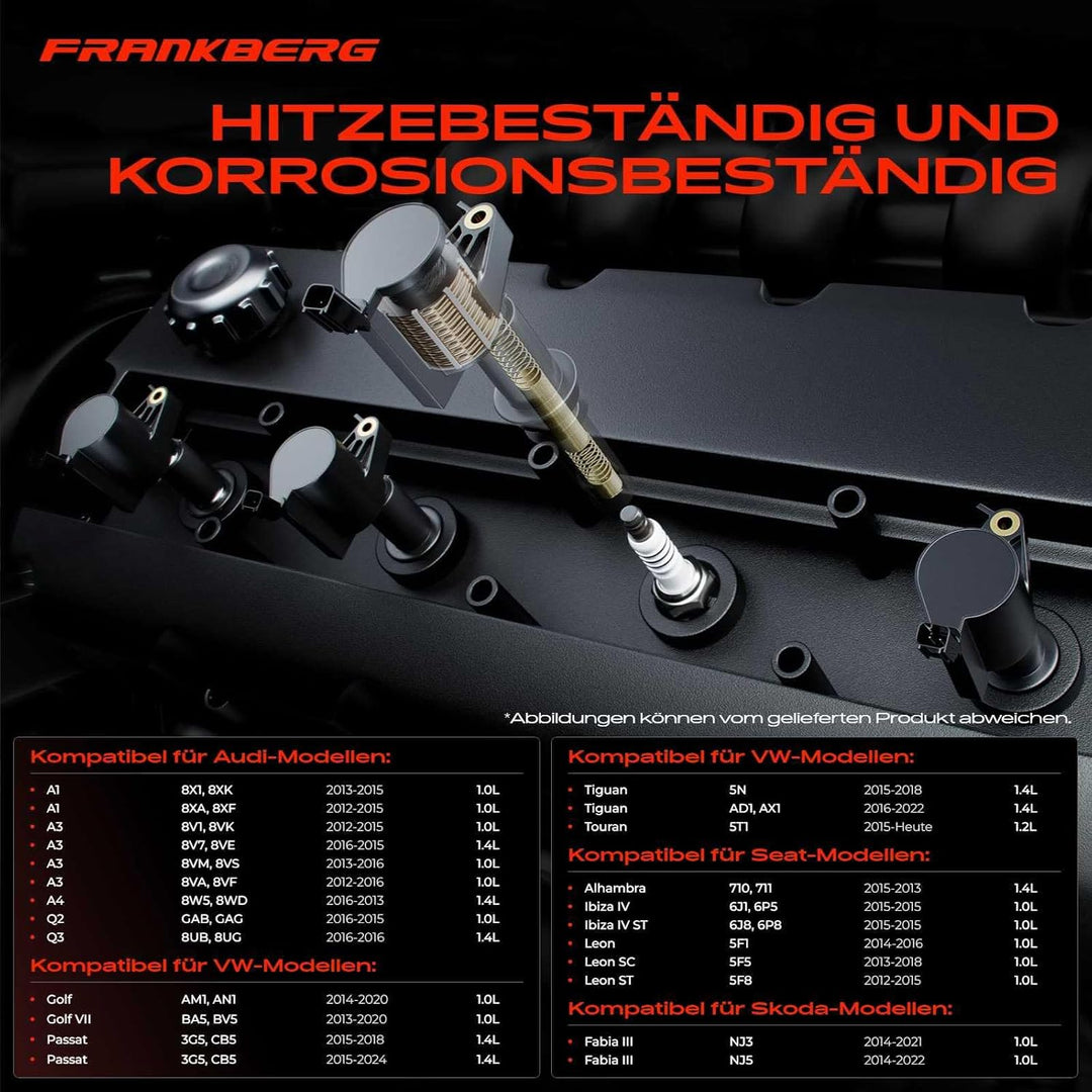 3x Zündspule Benzin für Caddy Alltrack Caddy IV Golf Sportsvan Golf VII Load UP P-a-s-s-a-t Alltrack