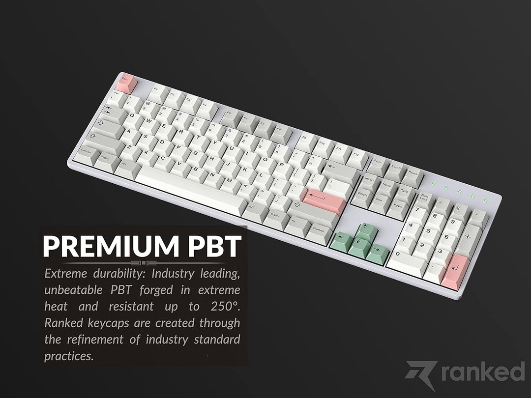 Ranked Farbsublimations-Premium-Tastenkappen-Set | 1,45 mm Dickes PBT | Cherry-Profil für DIY Custom