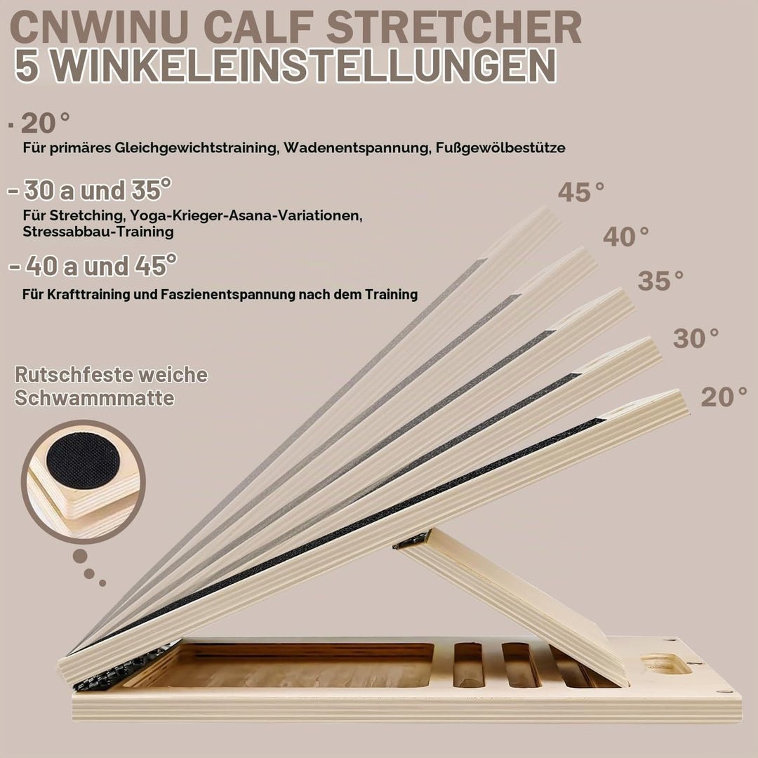 Cnwinu Schrägbrett, Verstellbar Balance Board Erwachsene, Rutschfestes Wadendehner Fusstrainer Heimt