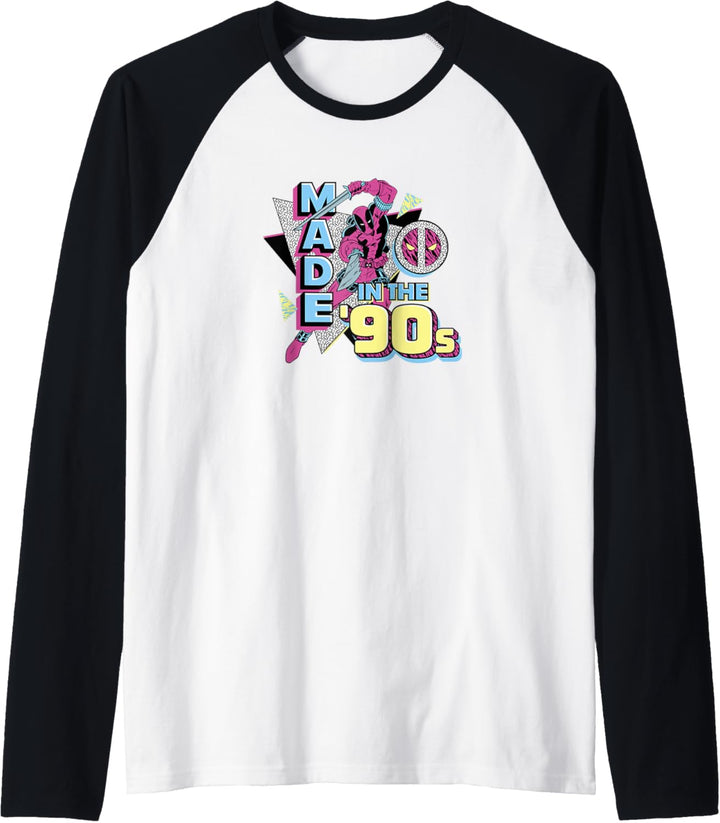 Marvel Deadpool 30th Made In the '90s Patterned Portrait Raglan