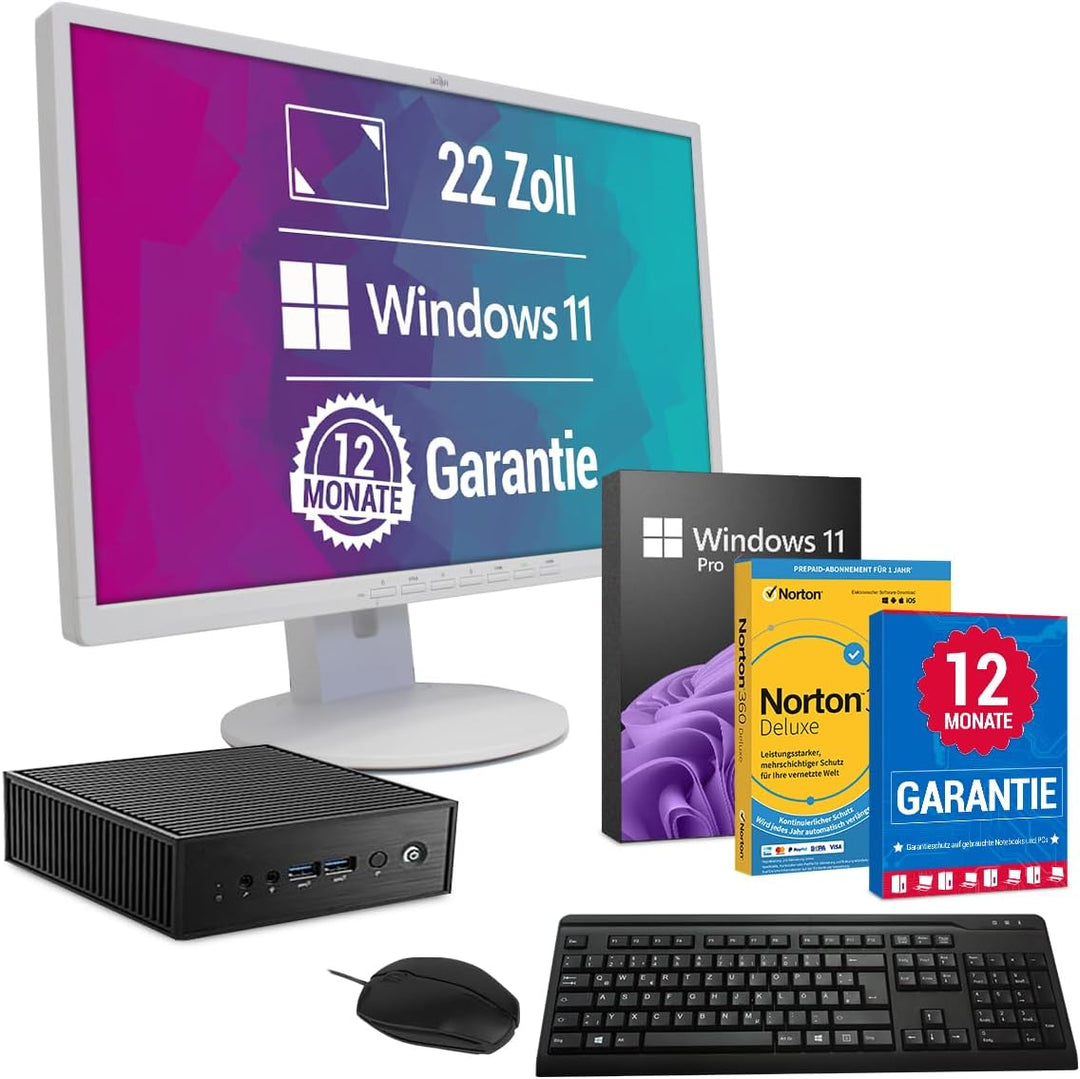 All-in-One Paket - Komplett Mini PC - Intel Core i5 Computer ■8 GB DDR4 RAM ■256 GB SSD Speicher ■Wi