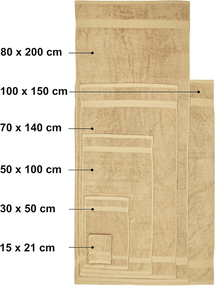 Julie Julsen Bio Duschtuch-Set 4 TLG. 2 Dusch- 2 Handtücher Limette 100% Baumwolle Frotte 550g/m² Li