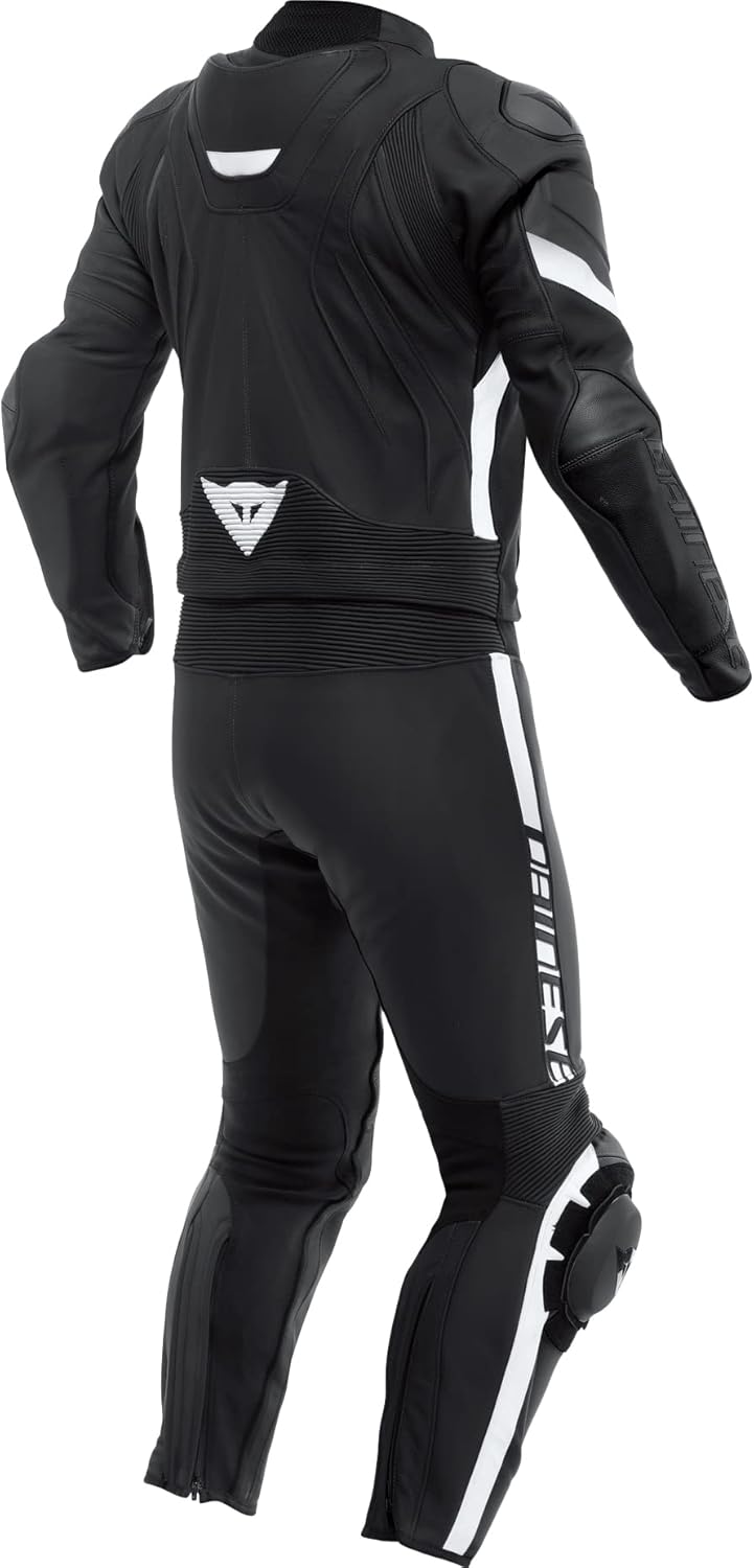 Dainese Avro 4 2-Teiler Motorrad Lederkombi (Black/White,60) 60 BLACK-MATT/BLACK-MATT/WH, 60 BLACK-M