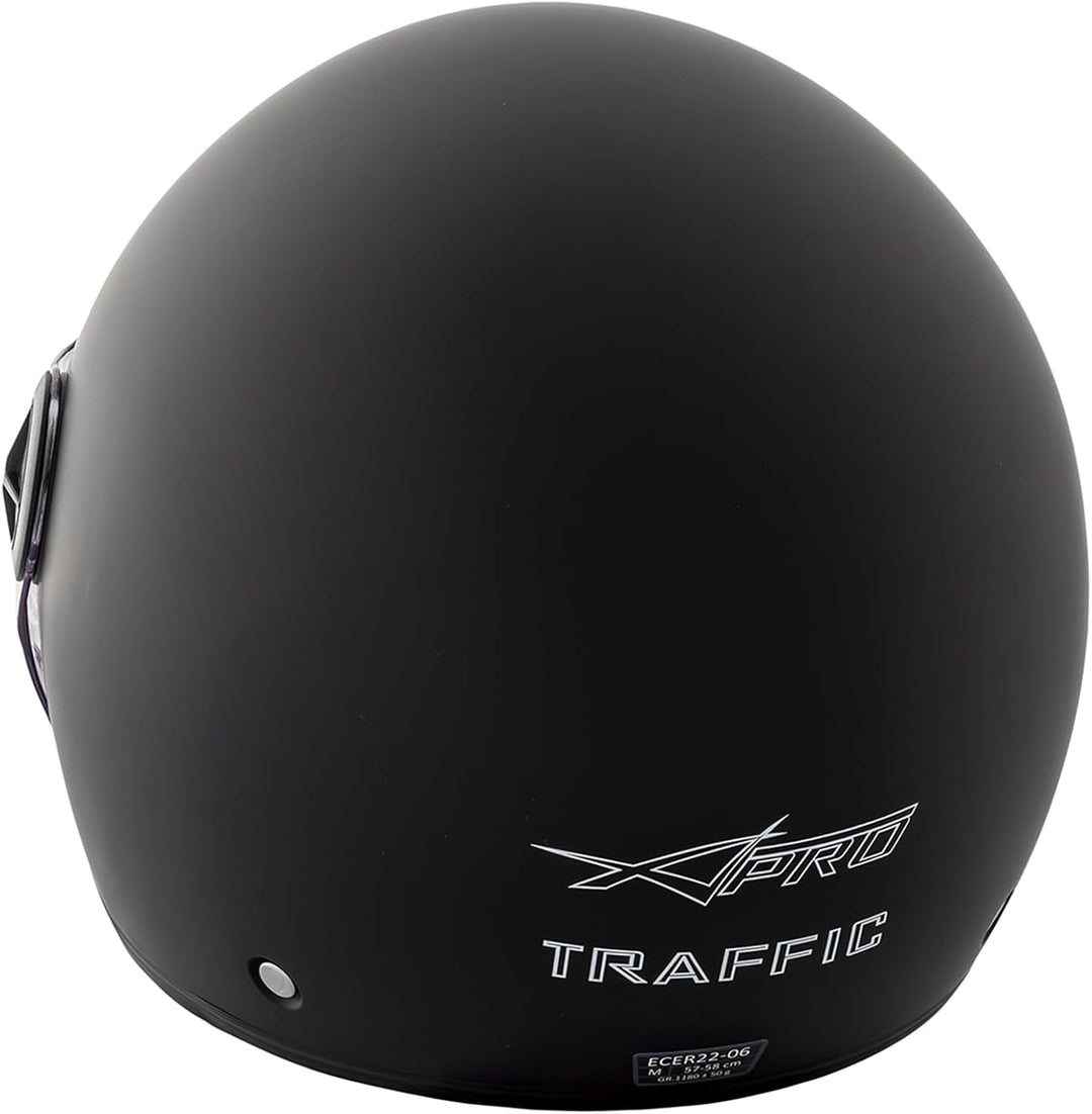 Motorradhelm Motorrad Roller Jet Helm Innensonnenblende 2 Viser SonicMoto 59 cm (L) Matt Schwarz, 59