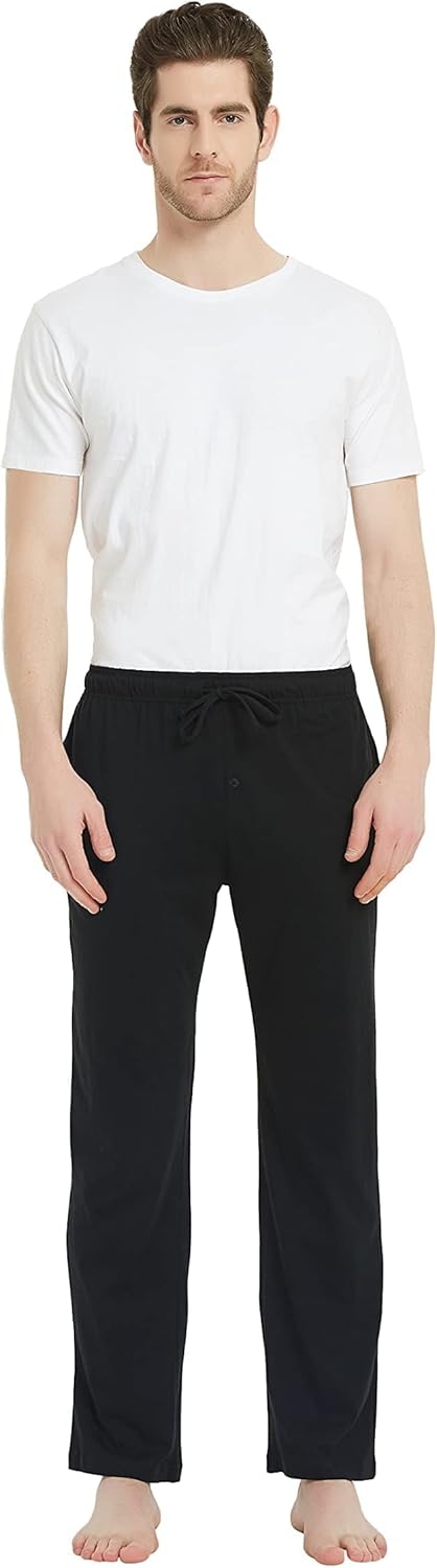 U2SKIIN Pyjamahose Herren lang 100% Baumwolle, Schlafhose Herren Schlafanzughose lang Pyjama Hose Sc