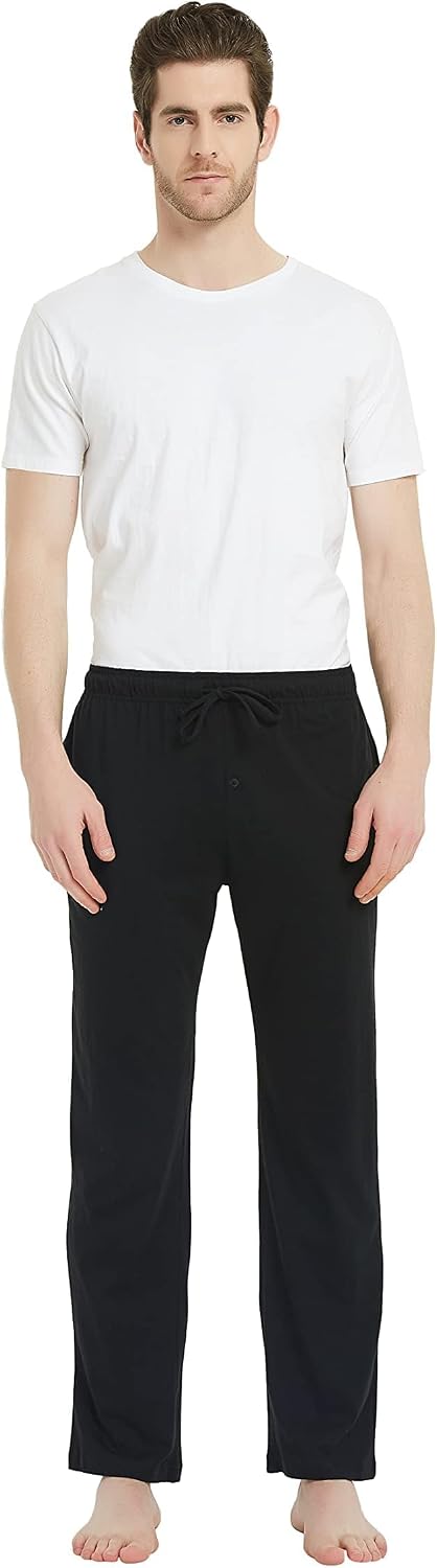 U2SKIIN Pyjamahose Herren lang 100% Baumwolle, Schlafhose Herren Schlafanzughose lang Pyjama Hose Sc