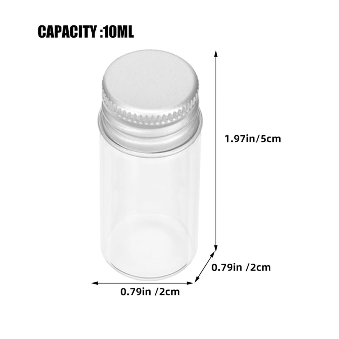 Tofficu Kleiner Glasfläschchen 10ml Kapazität mit Aluminiumdeckel aus Glas 24 Langlebig und Leicht z