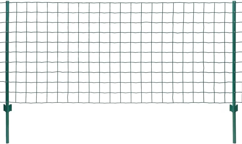 HOMIUSE Metallzaun Stahl 20x0,8 m Grün Gartenzaun Metall Drahtgitter Gartenzaun Sichtschutz Gitterza