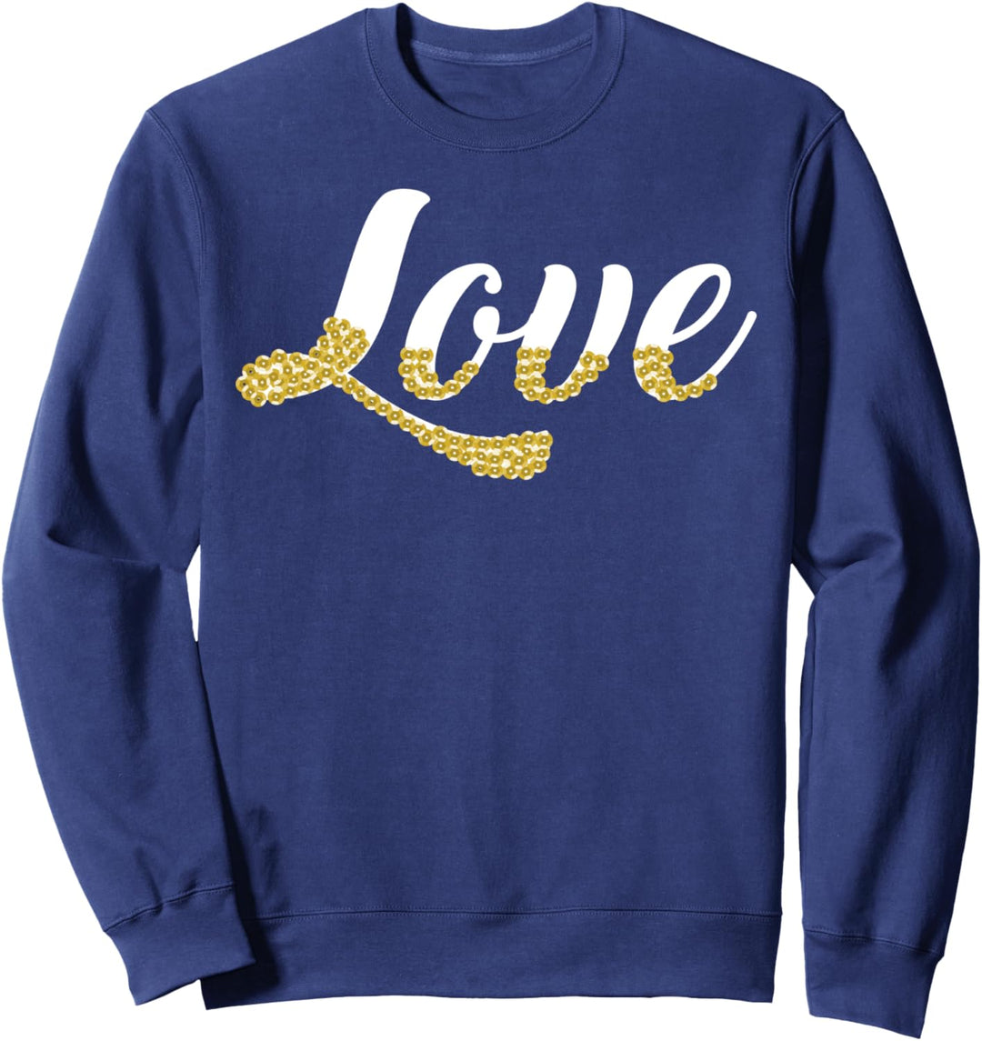Love With Gold Sequin Design Sweatshirt
