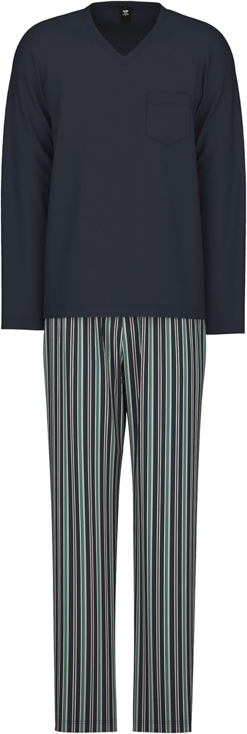 CALIDA Relax Imprint Pyjama, lang Herren Blue Night 50, Blue Night 50