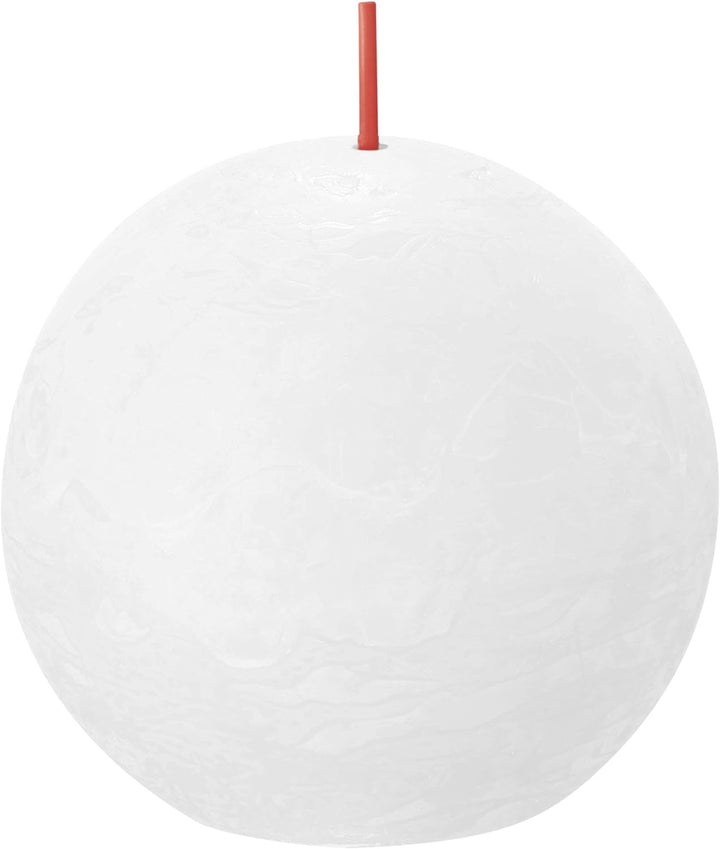 Bolsius Rustik Kugelkerze - Weiss - 6 Stück - Ø 7.6 cm - Dekorative Kerze - Länge Brenndauer 25 Stun