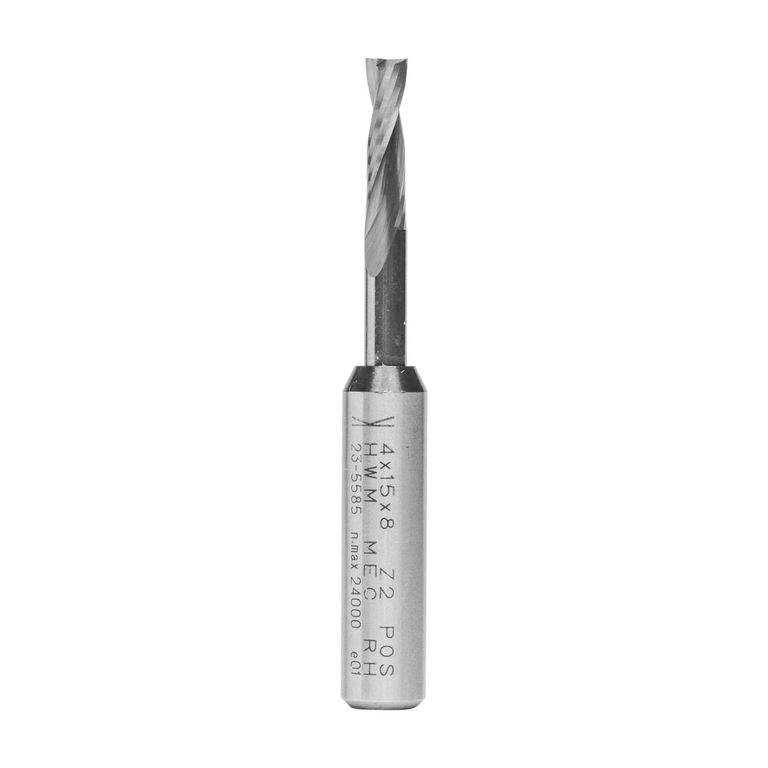 ENT 10022 Spiralnutfräser Premium VHW, Schaft (S) 8 mm, Durchmesser (D) 4 mm, NL 15 mm, GL 60 mm D=4