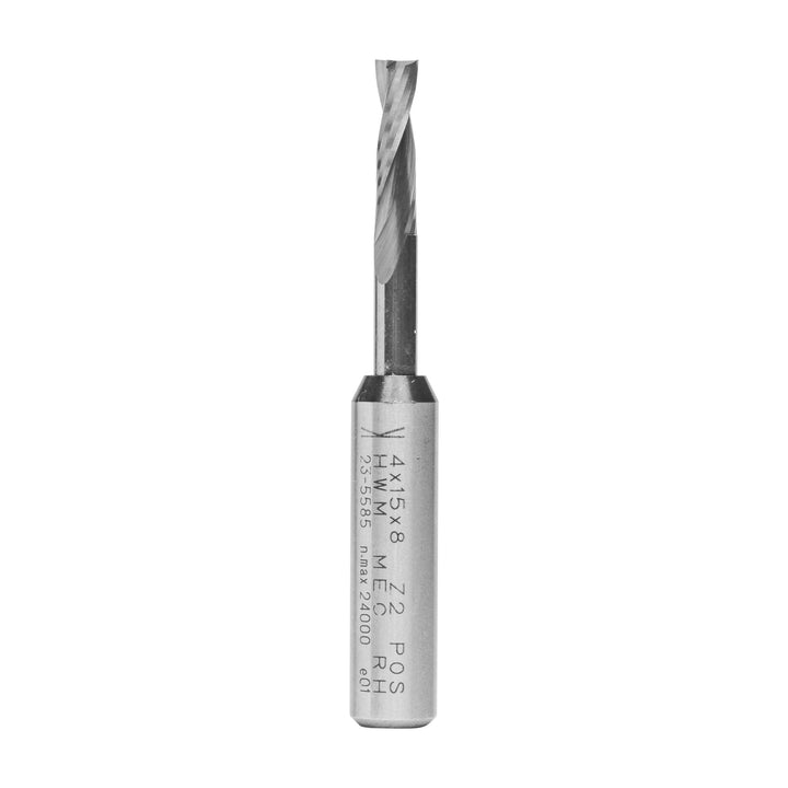 ENT 10022 Spiralnutfräser Premium VHW, Schaft (S) 8 mm, Durchmesser (D) 4 mm, NL 15 mm, GL 60 mm D=4