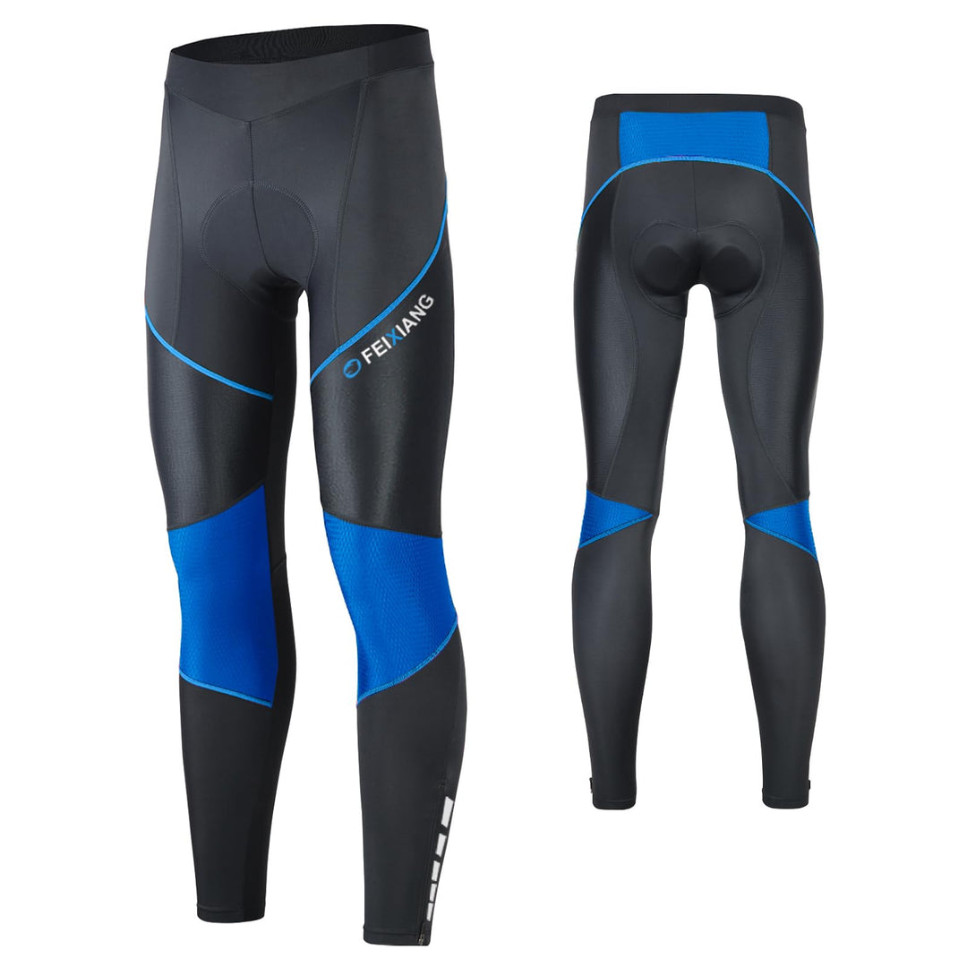 MEETWEE Herren Radlerhose Lange Fahrradhose, Kompression Radhose Leggings Radsport Hose für Männer E