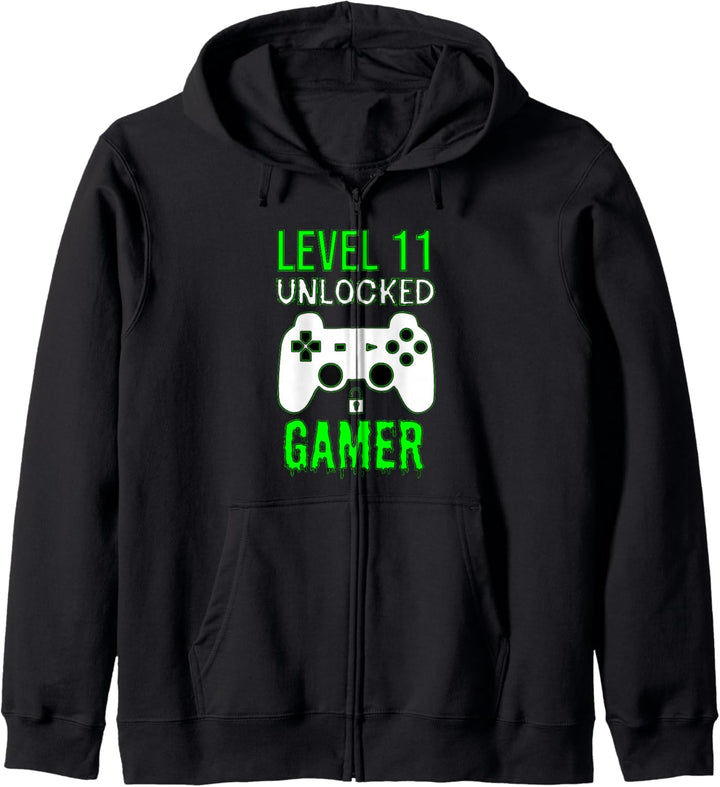 Level 11 Unlocked Gamer - Lustiger Spieler 11. Geburtstag Kapuzenjacke