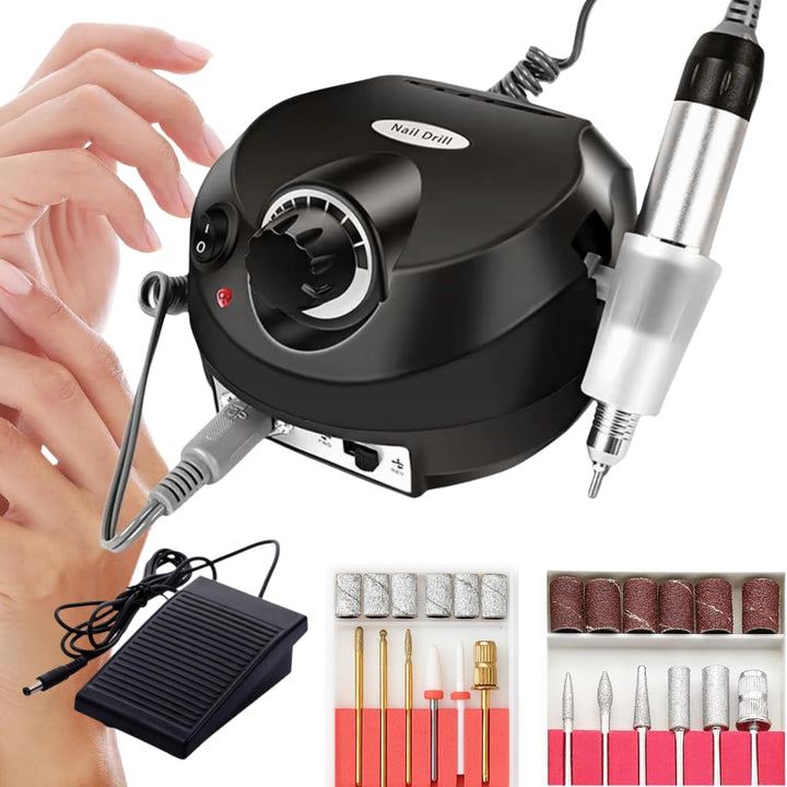 Lewer - Nagelfräser Set DM-202 65W, Professionelles Maniküre & Pediküre Set, Nagelhaut- & Lackentfer