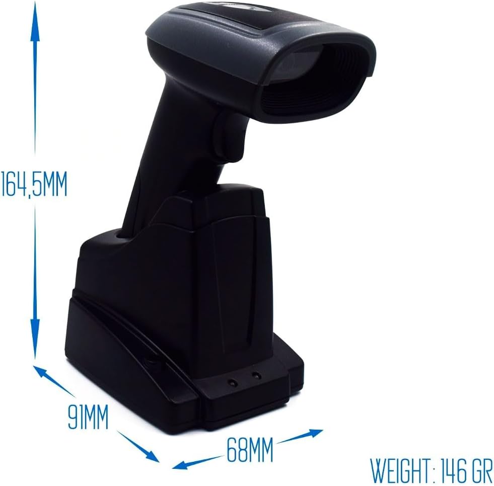 Ewent EW3440 - Universal Laser 1D und 2D Optischer Barcode Scanner Barcode Leser mit Smart Dock mit