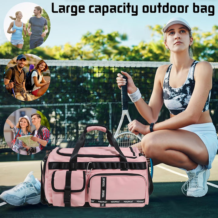 Reisetasche Damen Herren, 65L Wasserabweisende Sporttasche, Large Capacity Reise Tasche Gym Bag, mit