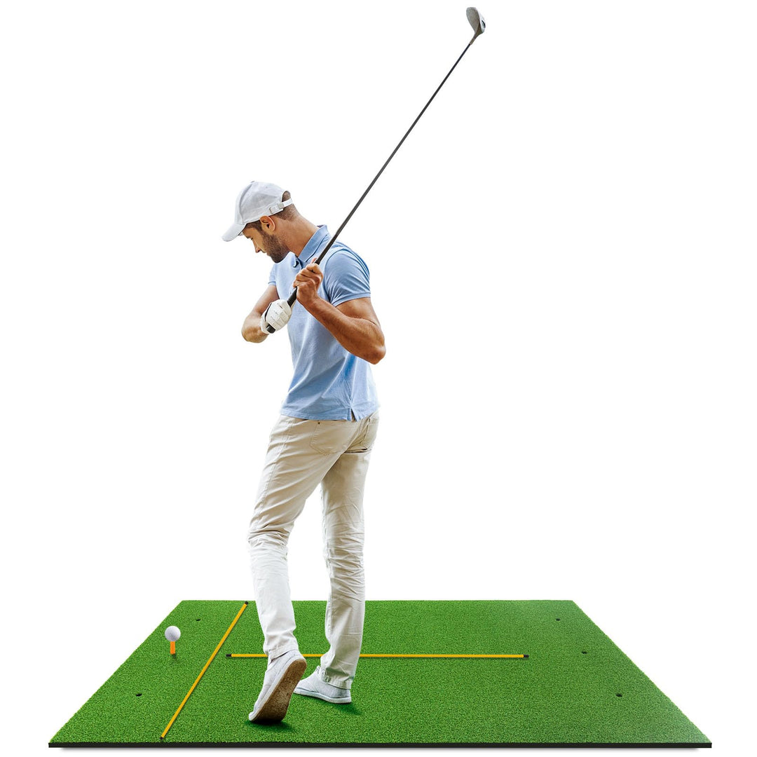 LIFEZEAL Golf Übungsmatte, Abschlagmatte Golf mit 6 Abschlagpositionen, Outdoor Sports Golf Training
