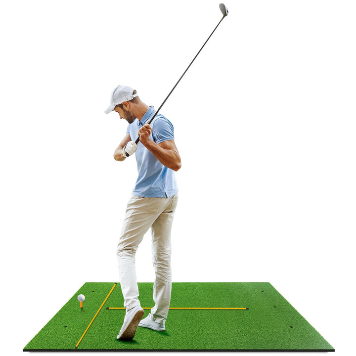 LIFEZEAL Golf Übungsmatte, Abschlagmatte Golf mit 6 Abschlagpositionen, Outdoor Sports Golf Training