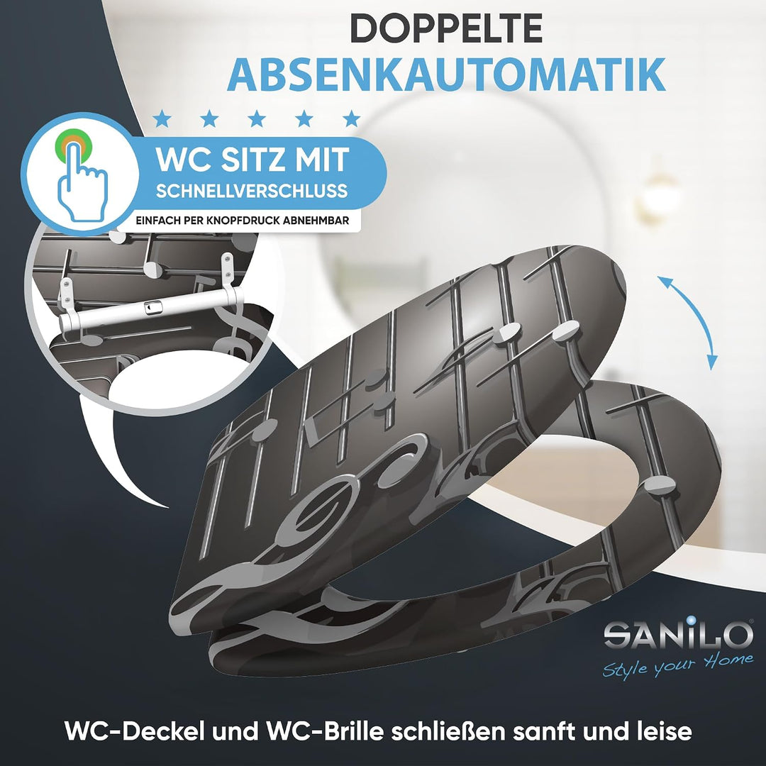 Sanilo WC Sitz mit Absenkautomatik, viele neue Toilettendeckel zur Auswahl, hochwertige Oberfläche,