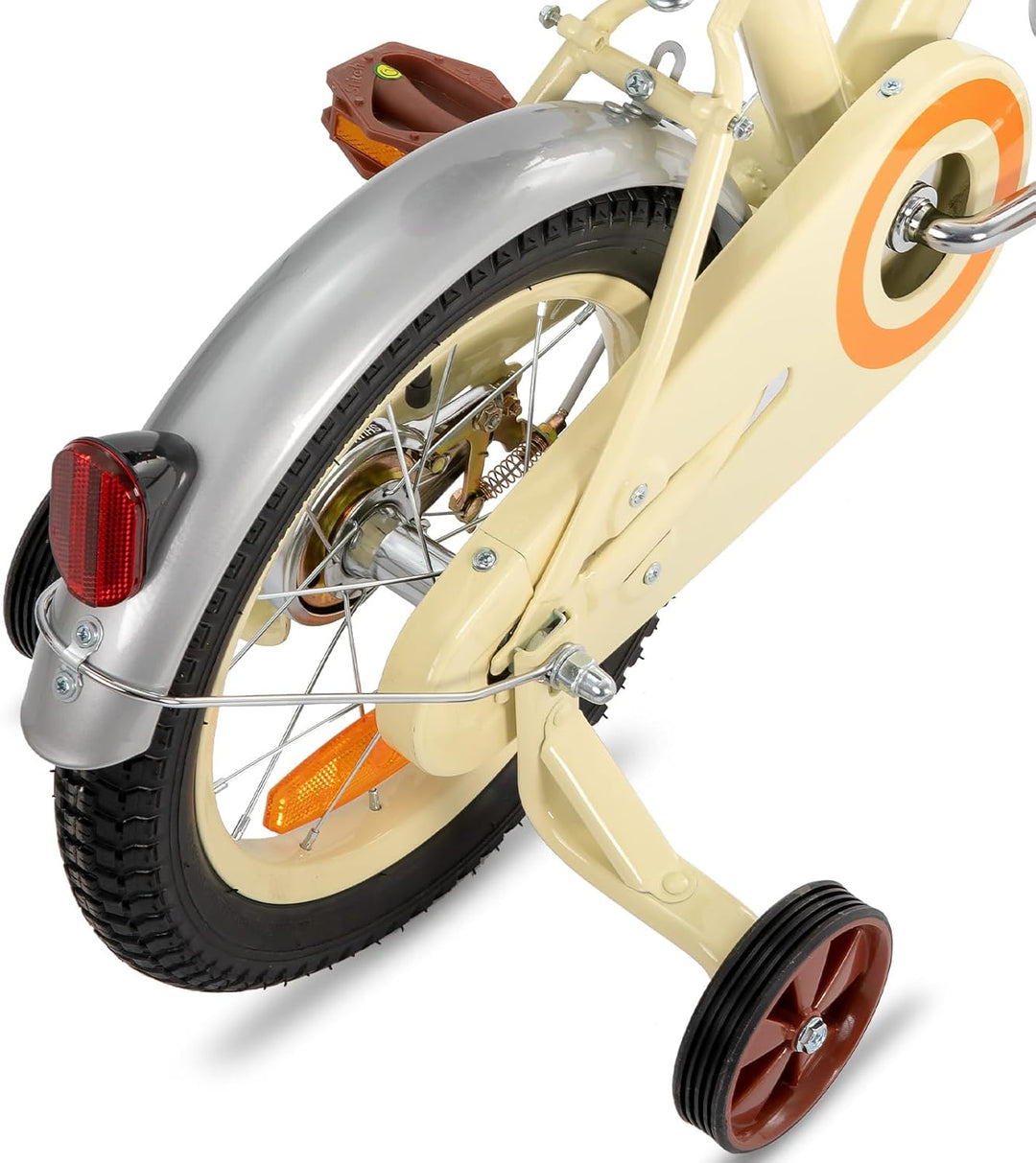 STITCH 14/16 Zoll Kinderfahrrad für 3-7 jährige Mädchen, Kinderfahrrad mit Frontkorb und Stabilisato