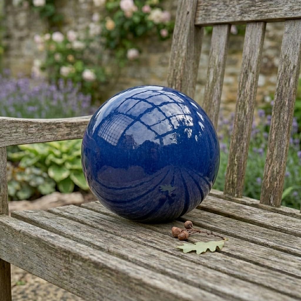 Teramico Dekokugel Gartenkugel glasiert -Blau, Grün, Anthrazit, Türkis, Aqua- sehr hochwertig frostf