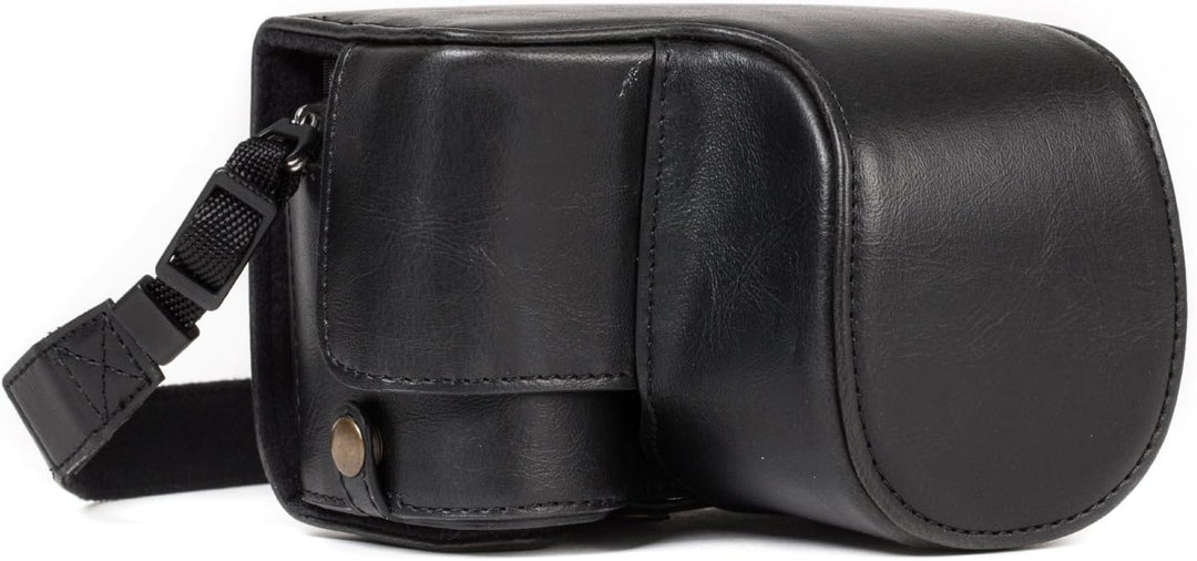 MegaGear Sony Alpha A6500 (16-50 mm) Ever Ready Leder Kamera-Case mit Trageriemen und Batteriezugang