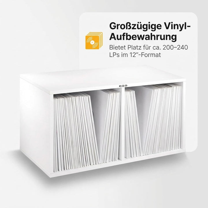 Zomo VS-Box 200 Vinyl Aufbewahrungsbox - 705 x 335 x 370 mm - Weiss - MDF Holz - Regal für Schallpla