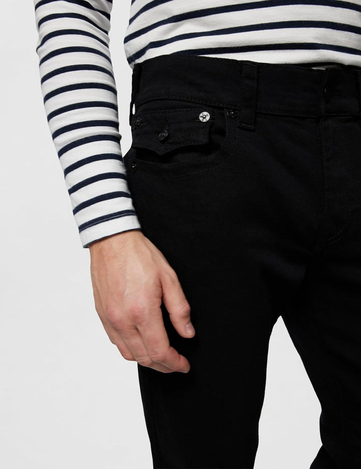 True Religion, Ricky Flap Sn, Herren-Jeans mit Schrittlänge 81,3 cm 28 Body Spülung Schwarz, 28 Body