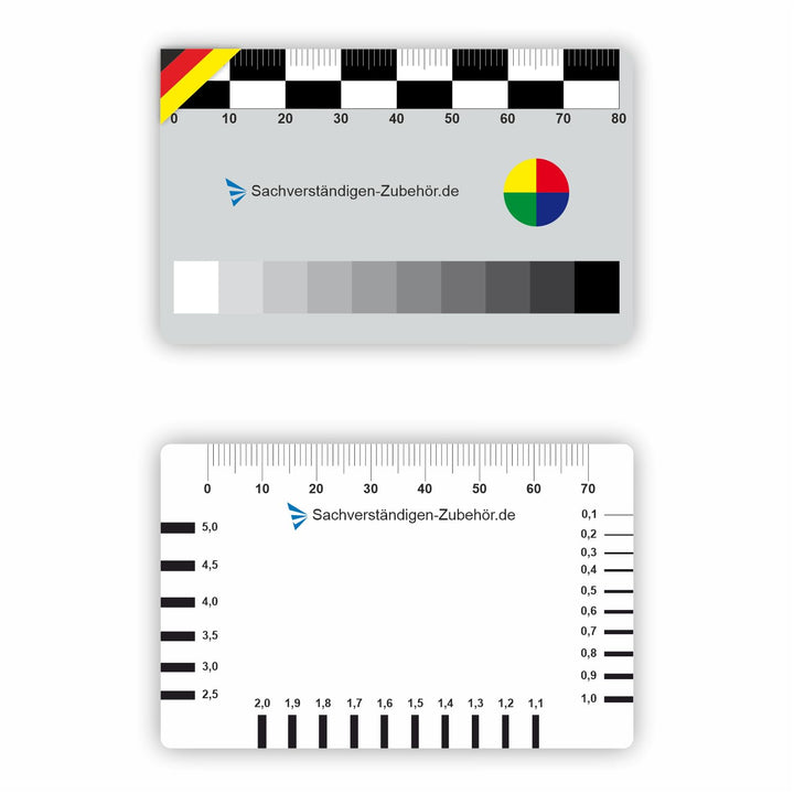 Sachverständigen-Zubehör 2er Set | Rissmonitor Karte Überwachung | Gutachter Ausrüstung | Lineal für
