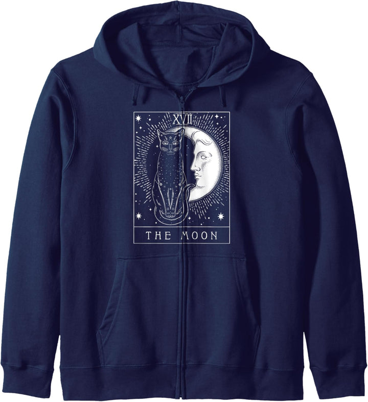 Tarot Card Crescent Moon And Cat Kapuzenjacke