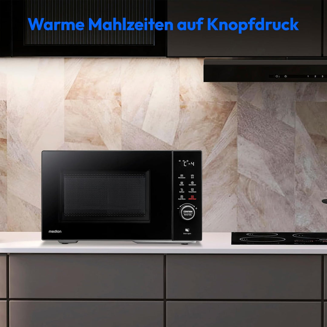 MEDION Mikrowelle mit Grill und Heissluft (23 Liter, 900 Watt, 1000 Watt Grill, 1680 Watt Heissluftf