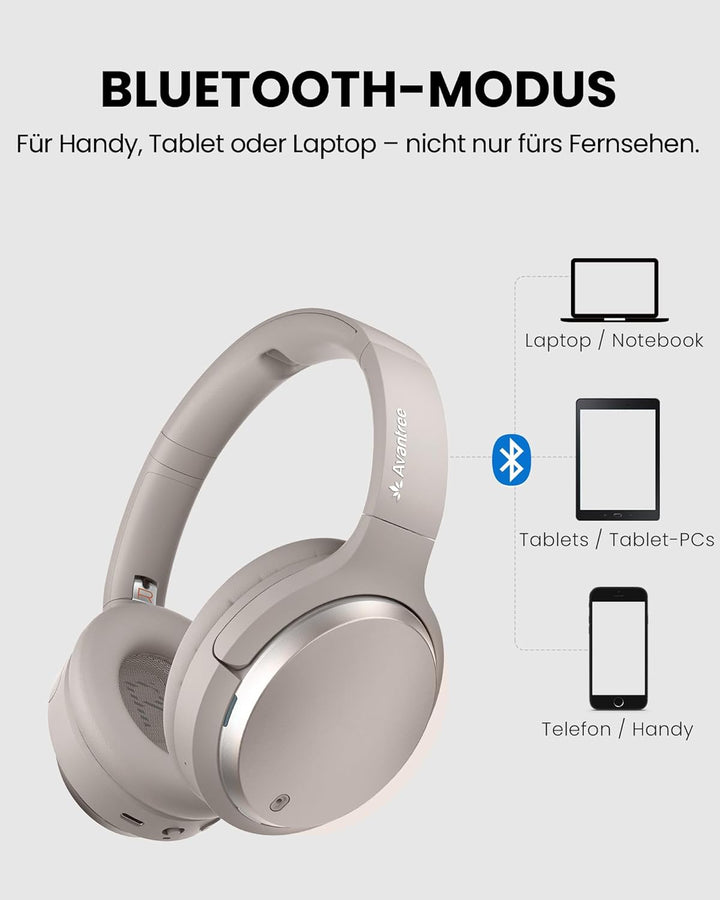 Avantree Crescendo Me – Personalisierte Funkkopfhörer Kabellos für Fernseher & Senioren, TV Kopfhöre