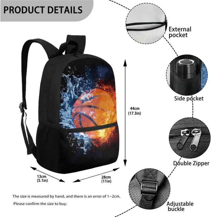 Renewold School Backpack Set 3Pcs with Lunch Box Pencil Case Girls Backpacks Ages 6-18 Portable Lunc