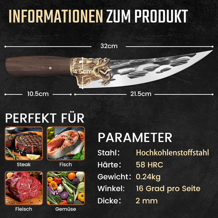 Purple Dragon kochmesser Hochwertiges Küchenmesser Geeignet zum Schneiden von Fleisch, und Gemüse Ch