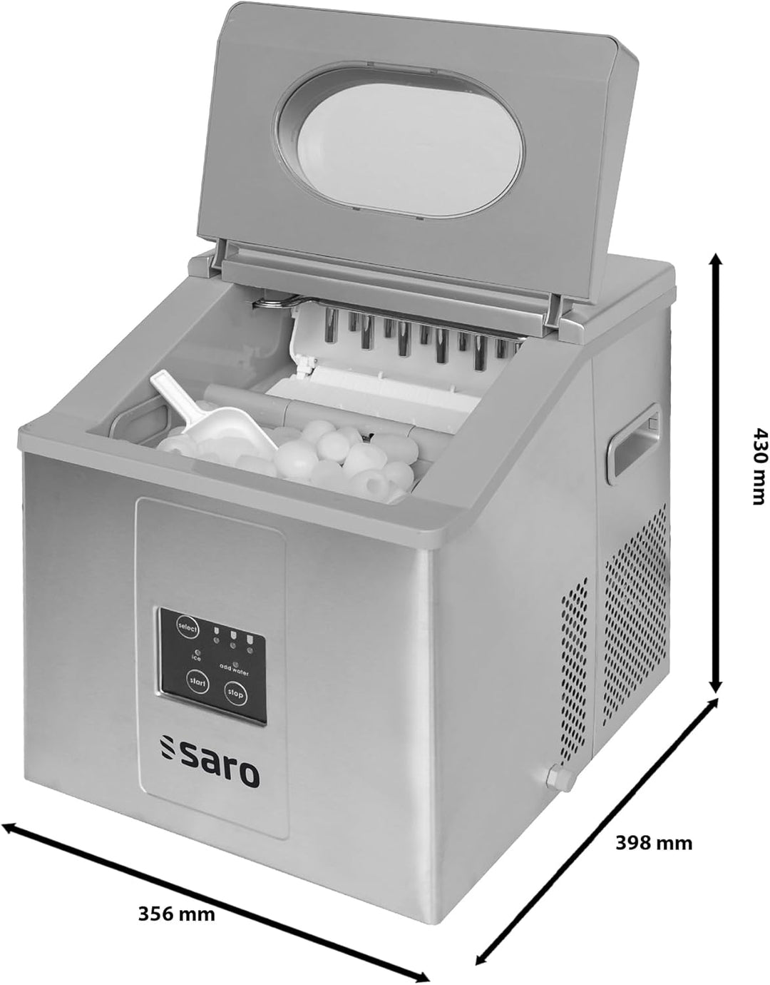 Saro EB 15 Eiswürfelbereiter/15 kg/24 h/230 V/1 Ph/0,16 kW/3 Eiswürfelgrössen, Single