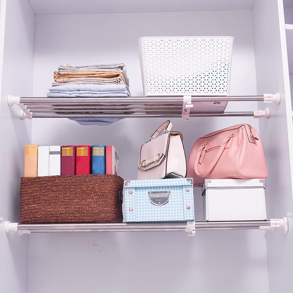 Hershii Erweiterbarer Kleiderschränke Kleideraufbewahrung System Organisation Teleskop Kleiderstange