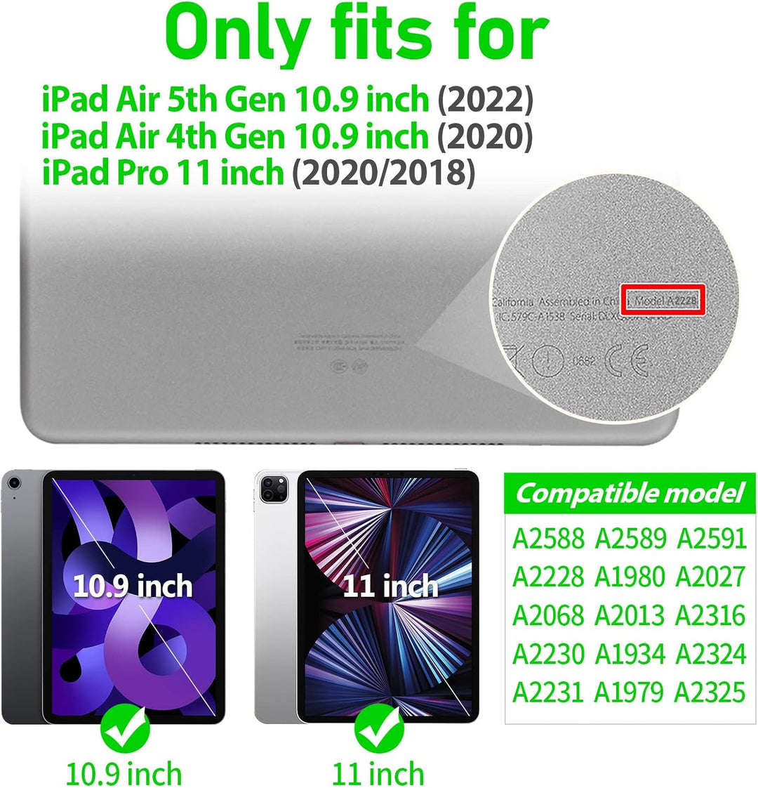 Timecity Hülle für iPad Air 5. / 4. Generation 2022/2020 10,9 Zoll | mit Stossfeste Displayschutz Sc