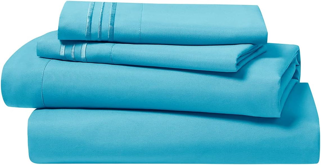 Clara Clark Premier 1800 Series Bettlaken-Set, 4-teilig Tiefe, gebürstete Mikrofaser, knitterfrei, f