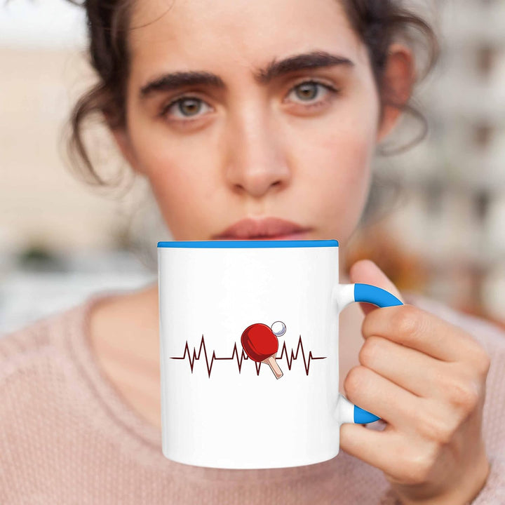 Lustige Tischtennis-Tasse - Das ideale Geschenk für Tischtennisspieler (Blau), Blau